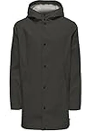 Only & Sons Herr ONSLUCA RAIN Coat OTW regnrock, peat, S, , S