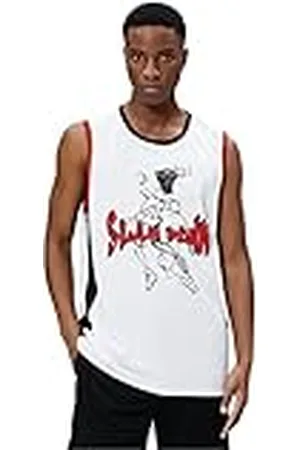 Koton Män sport överdimensionerad linne basket tryckt crew neck, , M
