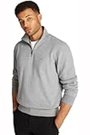 Tommy Hilfiger Herr ESSENTIAL FLEECE 1/4 ZIP MW0MW37233 halv dragkedja tröja, grå, XL, , XL