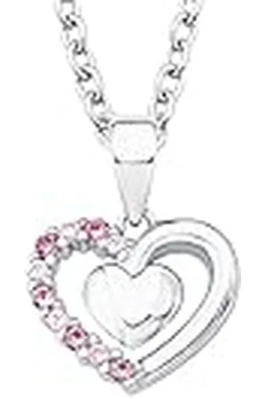 Prinzessin Lillifee Kedja med hänge Set, med Zirconia synth., 35+3 cm, Lila, Hjärta, Kommer i smycken presentförpackning, 2017951