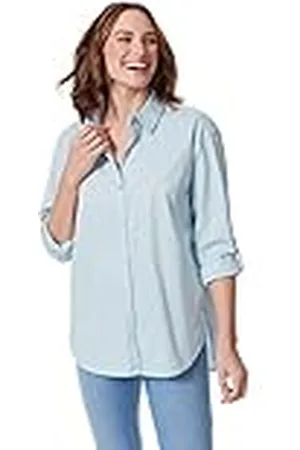Gloria Vanderbilt Amanda monogram damskjorta, knapp, , XL