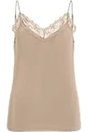 Object Dam Objleena New Lace Singlet Noos Jersey Top, , XS/S