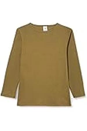 Leela COTTON Langarmshirt, Oliv Unisex T-shirt för barn och tonåringar, , 62-68