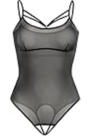 Teyli Bodysuit dam body ouvert tanga – mesh top body dam ouvert – body dam av fint nät med justerbara remmar L/XL, , XL