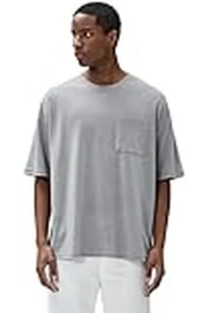 Koton Män basic överdimensionerad t-shirt ficka detaljerad crew neck kortärmad, , S