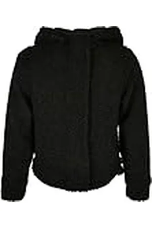 Urban classics Flickjacka, flickor, kort sherpajacka med huva, känguruficka, dragkedja med bländning, finns i , storlekar 110/116–158/164, , 122/128 cm