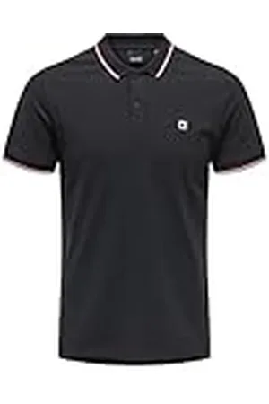 Only & Sons Pikétröja för män – normal passform XS S M L XL XXL, , XS
