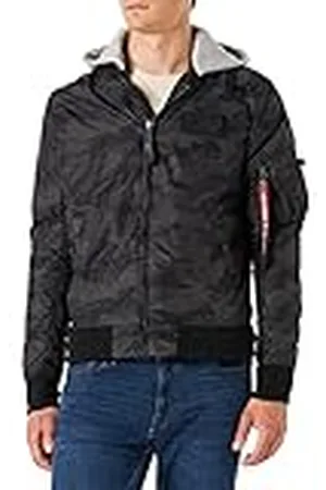 Alpha Industries MA-1 TT Hood Camo Bomberjacka för män Black
