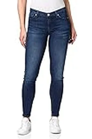 7 for all Mankind The Skinny Dark Blue Jeans för kvinnor