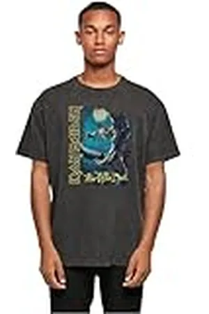 Merchcode Herr T-Shirt Iron Maiden – Fear of The Dark Acid tvättad tung överdimensionerad te, överdimensionerad passform, bomull 100 percent, S, , S