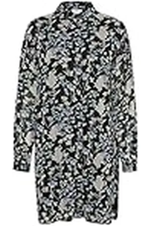 Kaffe Damskjorta klänning tunic tryckt långärmad lös shorts, , 32