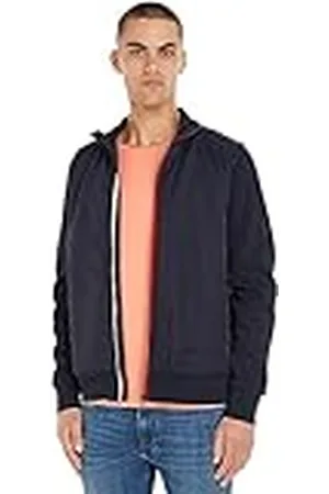 Tommy Hilfiger Herr ren mix media stativ krage tung dragkedja igenom, ökenhimmel, XL, , XL