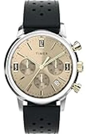 Timex Kronograf klocka för män med läderarmband Marlin, , Rem