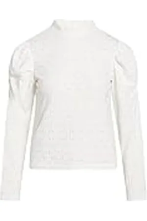 SIRUP COPENHAGEN Kvinnors Chalk Pointelle puffsleeve tröja, medium