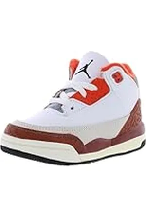 Jordan Nike pojkar unisex barn 3 retro Se Td sneakers, vit/svart/Mars sten/team orange, 23,5 EU, , 23.5 EU