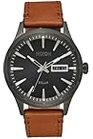Nixon Unisex analog japansk kvartsurverk klocka med läderarmband A1347-131-00