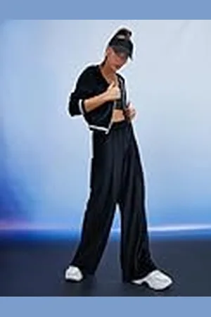 Koton Dam ribbad sammet sweatpants, , XL