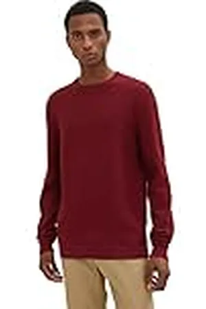 TOM TAILOR Herr Basic stickad tröja med struktur 1032302, , M