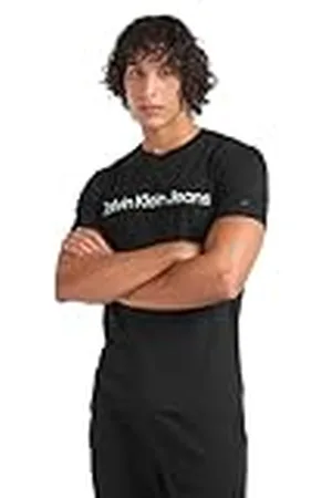 Calvin Klein Jeans Herr blandad institutionell logotyp T-shirt S/S stickade toppar, , S