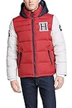 Tommy Hilfiger Hooded Puffer Jacket herr Down Alternative Outerwear Coat Hooded Puffer Jacket, , L Tall