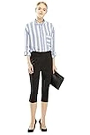 Kaffe Dam casual byxor capri byxor knälängd elastiska midjefickor, , 32