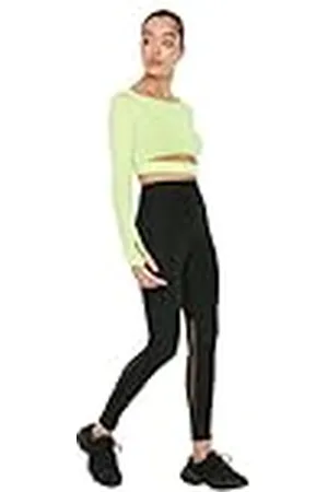 Trendyol Kvinnors dragkedja och tulle detaljerade sporttights yogabyxor, XS
