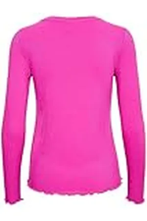 Kaffe Dam T-shirt ribbstickad långärmad smal passform Crew neck hip längd, , L