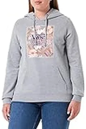 Vans Blommig huvtröja med huva för kvinnor, grå ljung, XXS