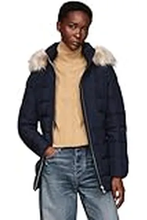 Tommy Hilfiger Dam Heritage down Tyra JKT MED FUR WW0WW43600 pufferjacka, ökenhimmel, XS, , XS