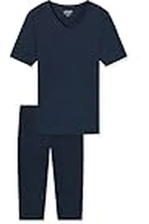 Schiesser Damen Schlafanzug Set Shirt kurzarm mit 3/4 langer Schlafhose - Nachtwäsche