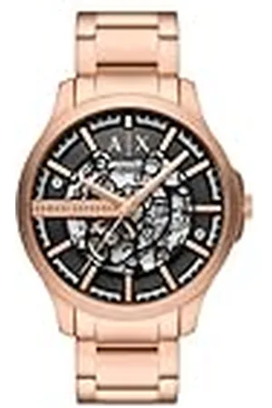 Armani Exchange Analog automatisk klocka för män med rem i rostfritt stål AX2456, Guld, armband