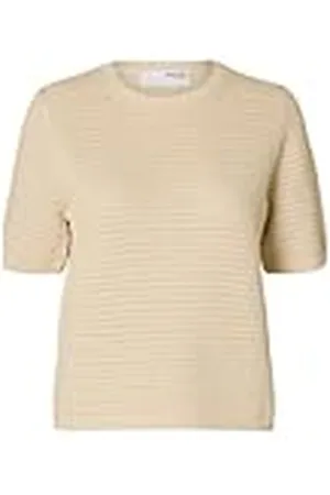 SELECTED Slfvinna Ss Structure Knit O-Neck Noos, , M