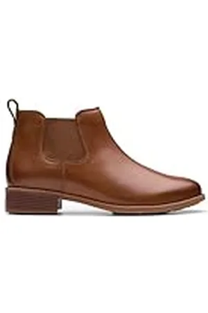 Clarks Premium kvinnors Havisham Top Chelsea Boot, Tan Leather, 6 UK, , 39 EU