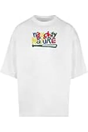 Merchcode Herr T-shirt Naughty by Nature – Color Logo Huge Tee överdimensionerad passform, bomull 100 percent, L, , L