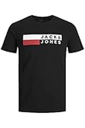 JACK & JONES Herr Emblem T-shirt Storlek Plus Rundhals Kortärmad Överdimensionerad Shortsleeve JJECORP, Color: , Size:5XL