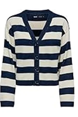 ONLY Damer Onlkatia Ls randig V-hals Cardi Cc KNT kofta, , S