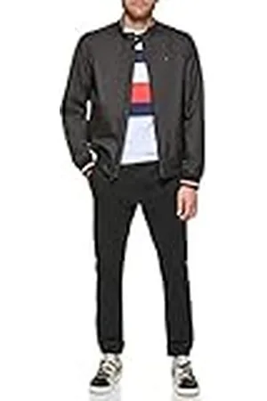 Tommy Hilfiger Herr lätt Varsity ribbstickad bomberjacka skal, , S