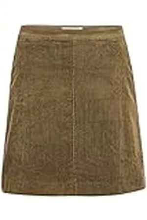 Part Two Kvinnors mini kjol högskurna fickor corduroy tyg elastisk midja, , 32