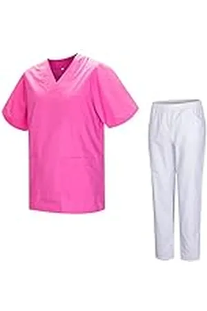MISEMIYA Sanitär Uniform Unisex Medicinska sanitära uniformer med Vit Byxor 817-8312-VIT, , M