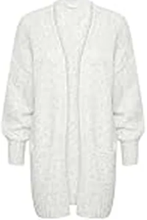 Kaffe Dam cardigan med lång ärm lös passform öppen framsida fickor åska längd dam, , XL