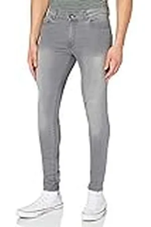 Enzo Smala jeans för män, Grå 326, 34W x 30L