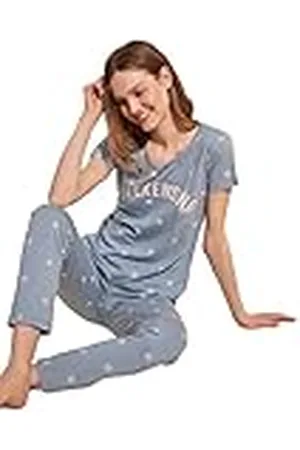 Trendyol Prickig mellanstickad T-shirt-byxor pyjamasset för kvinnor, , S