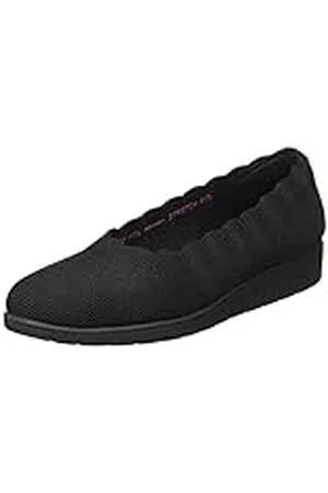 Skechers Dam Cleo Flex Wedge Spellbind Sneaker, Svart stickad, 38.5 EU