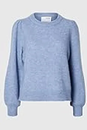 SELECTED SLFLULU LS stickad ribba O-hals NOOS, , L