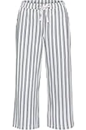 QS by s.Oliver Långa pyjamasbyxor för kvinnor i culottesnitt med randigt mönster, , 48-50