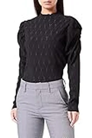 SIRUP COPENHAGEN Kvinnors Pointelle puffsleeve tröja, medium
