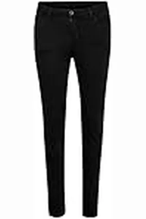 Kaffe Kvinnors smala jeans slim fit mid waist byxor stretchy dam, , 40 smal