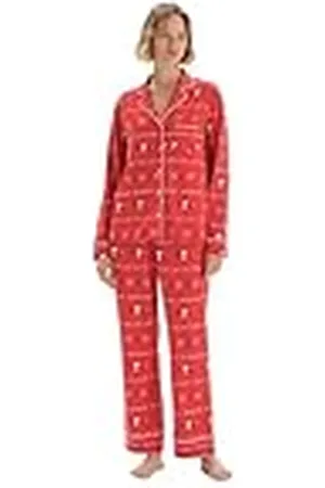 Dagi Damskjorta, krage, långärmad, stickad bomull, normal midja, pyjamas-set, , S