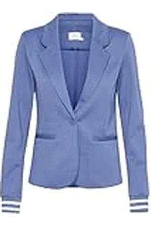 Kaffe Blazer Single Breasted Notch Lapel Slim Fit Rib Knit Cuffs, , XS