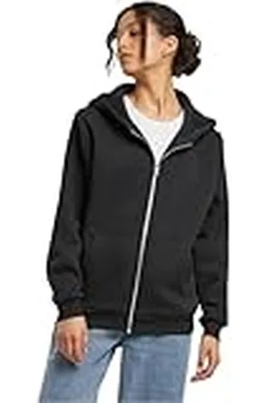 Build Your Brand Dam Fluffy Zip Hoody, mysig huvjacka i avslappnad passform, basic för vardag och fritid, , 4XL
